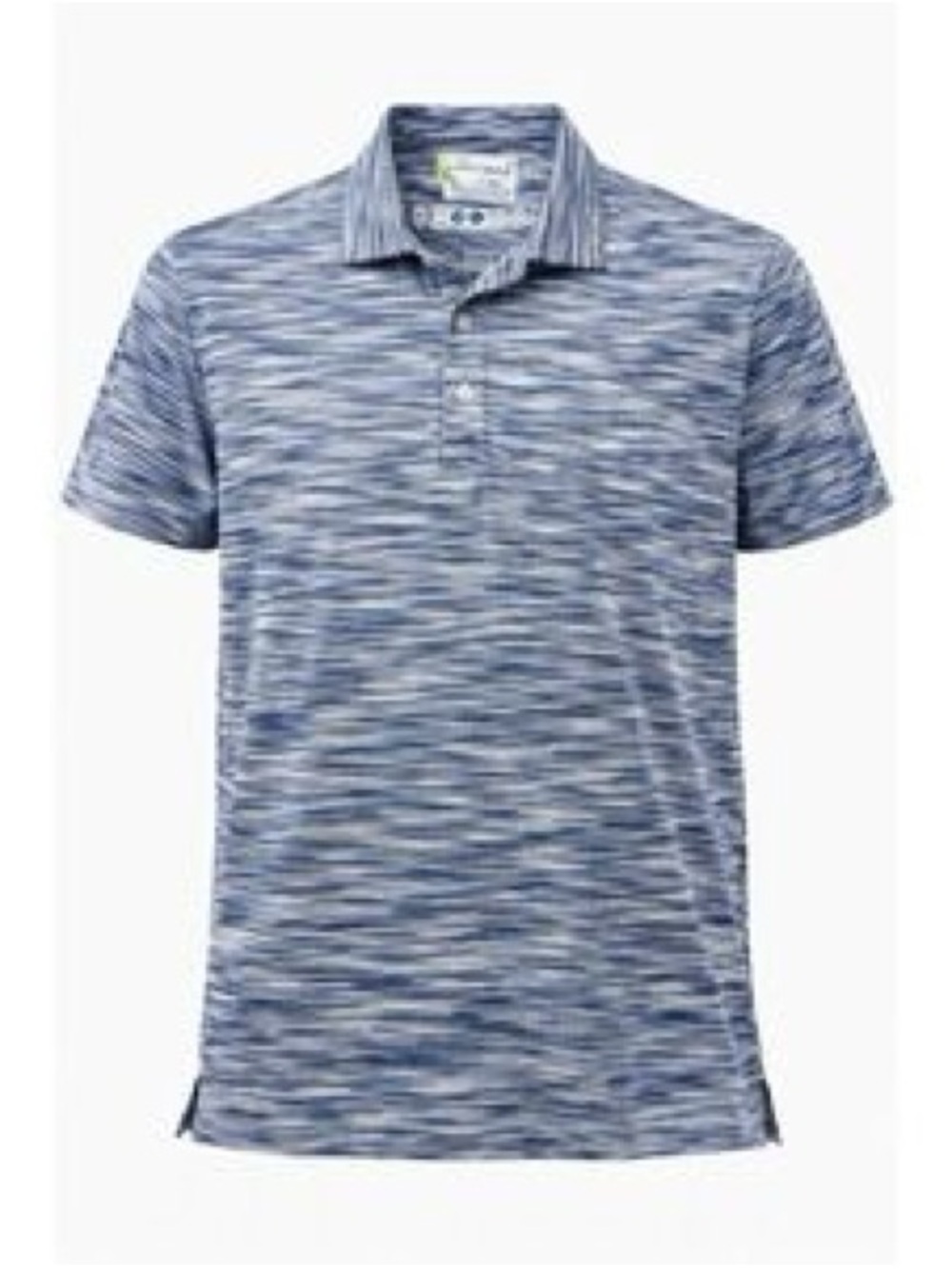 TailorByrd Men’s Large Blue And White Heathered Patterned Short-Sleeve Polo